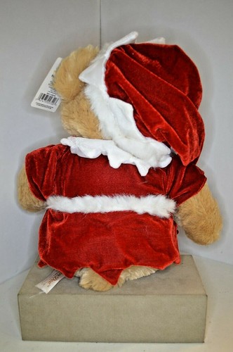 Christmas Stuffed PLUSH Tan BEAR Hat COLLECT 16" SOFT Santa Toy CHEST Red OUTFIT - Picture 7 of 7