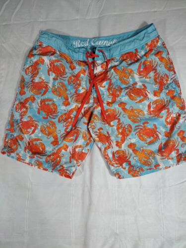 Red Camel Board Shorts Mens Size 38 Swim Trunks Lobsters Crabs Beach