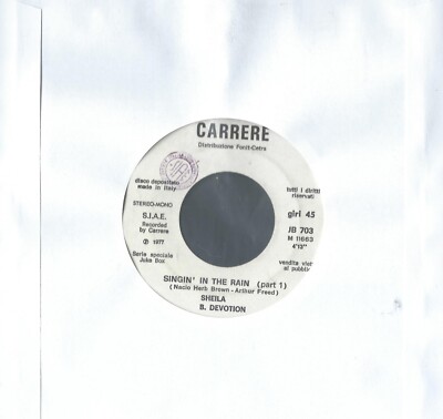 DISCO 45 UPM SHEILA B. DEVOTION   Singin' In The Rain (Teil I Und II) JB