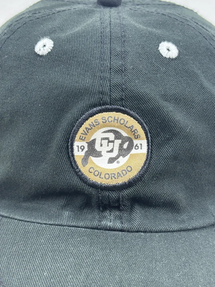 Colorado Buffaloes Hat Cap Strap Back Black NCAA Football Evans Scholars Mens - Image 2 of 4