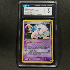 2006 Pokemon EX Legend Maker MEW #10/92 REVERSE HOLO BLEED Big SWIRL Rare CGC 6