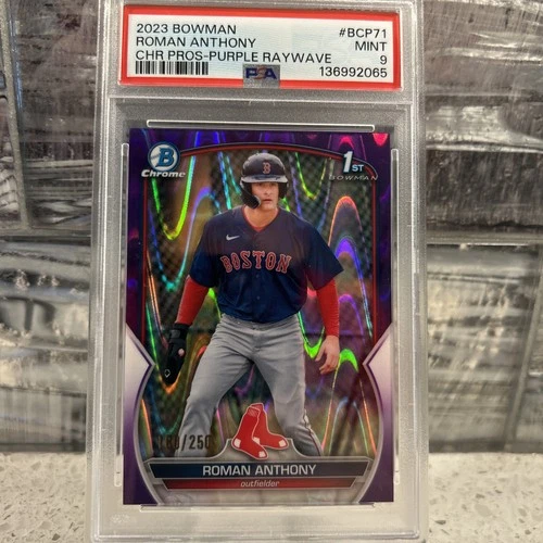 Roman Anthony 2023 Bowman Chrome Prospects 1st Purple Raywave /250 #BCP-71 PSA 9