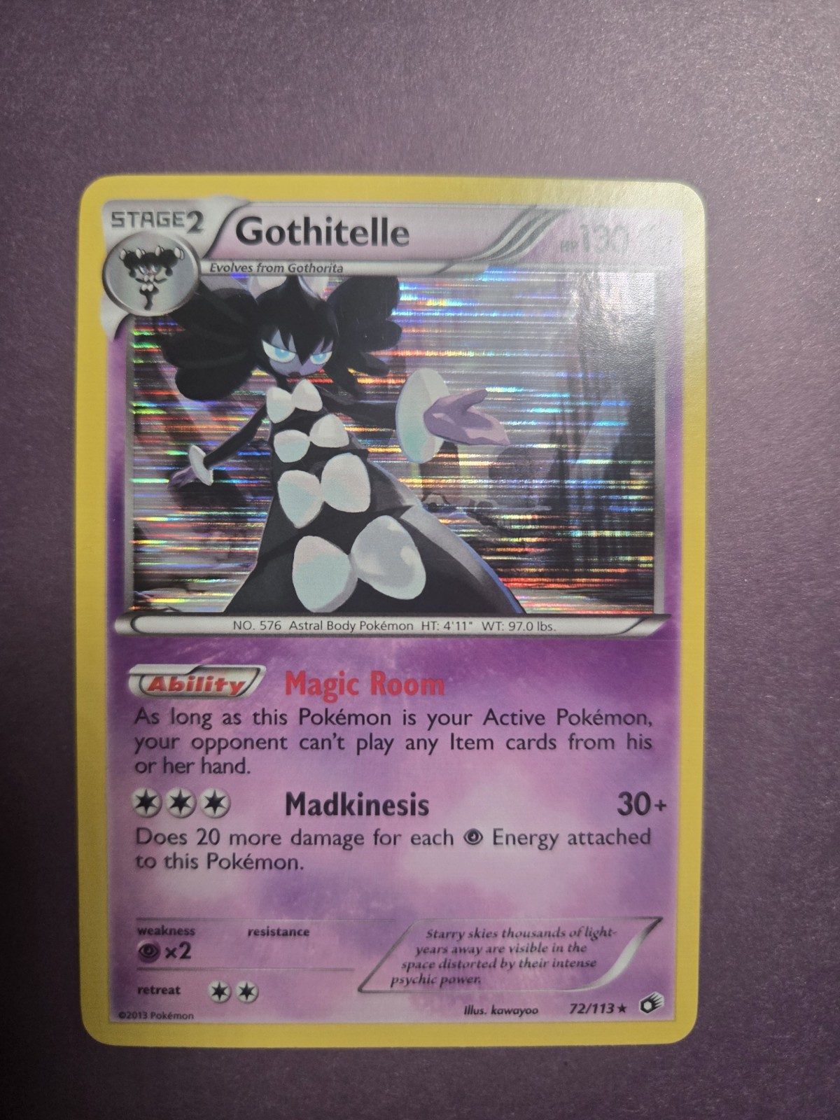 Pokémon TCG Legendary Treasures Gothitelle Reverse Holo Card 72/113 NM Condition