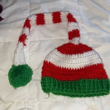 Kids Festive Striped Knit Hat with Pom Pom