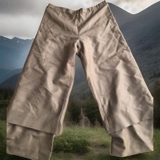 Quirky OOAK Vtg Gauchos Handmade Tan/Caramel Crop High Waist Trousers UK 8-10