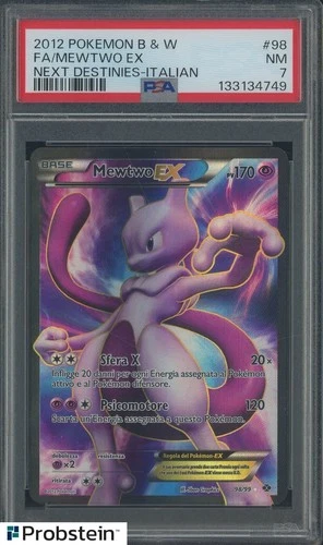 2012 Pokemon B & W Next Destinies Italian #98 Mewtwo Ex Fa PSA 7 NM