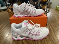 Size 10. - Nike Reax 8 TR Mesh. White/Metallic Silver/Pink