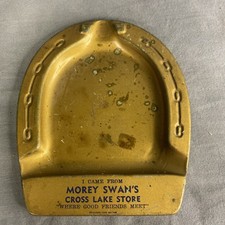 Vintage Morey Swan&rsquo;s Cross Lake Store Advertising Horseshoe Ashtray