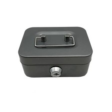 Small Cash Box with Money Tray and Lock, Metal Cash Lock Box with Key