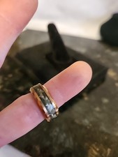 8mm Green Moss Agate Ring, Rose Gold Tungsten Ring, Mens Wedding Band