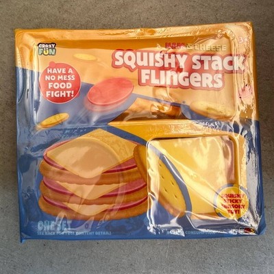 Squishy Stack Flingers Sensory Toy Set 20 Pc Ham Cheese Crackers Lunchables Like