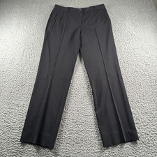 Dolce & Gabbana Dress Pants Womens 42 EU Black Virgin Wool Stretch Pleated