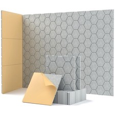 12Pcs Acoustic Wall Panel Tiles Self-Adhesive Studio Sound Proofing Insulation