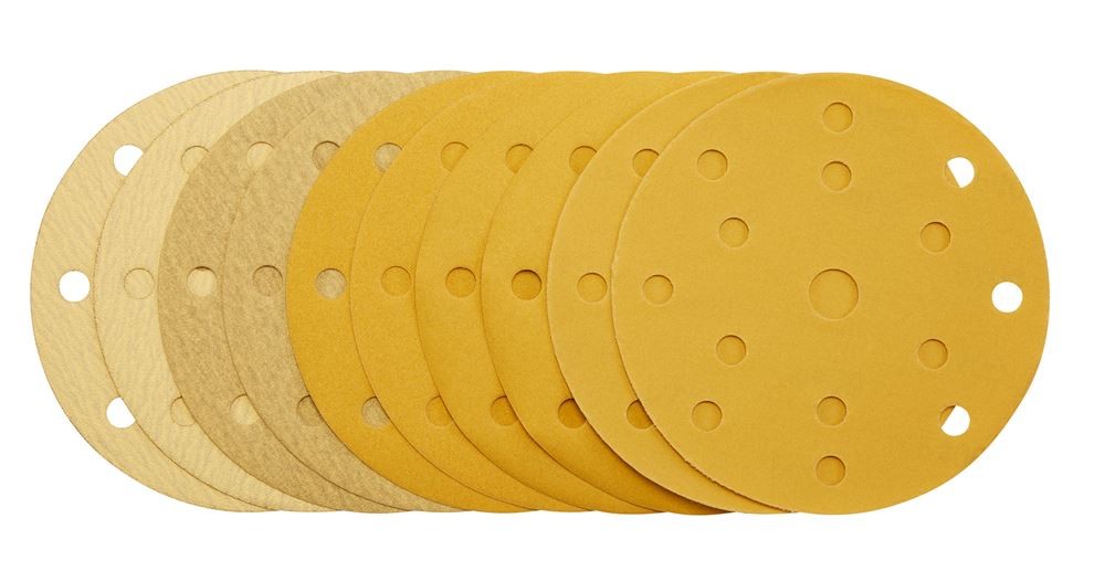 Draper Gold Hook and Loop Sanding Discs 150mm 150mm Assorted Pack of 10 - Image 3