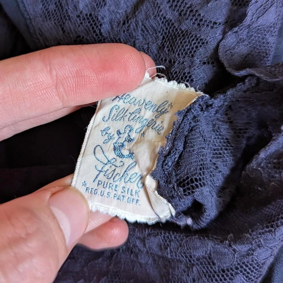 Vintage 1940s Bias Cut Slip Dress Silk Heavenly Silk Lingerie by Fischer Small  - Image 2 of 4