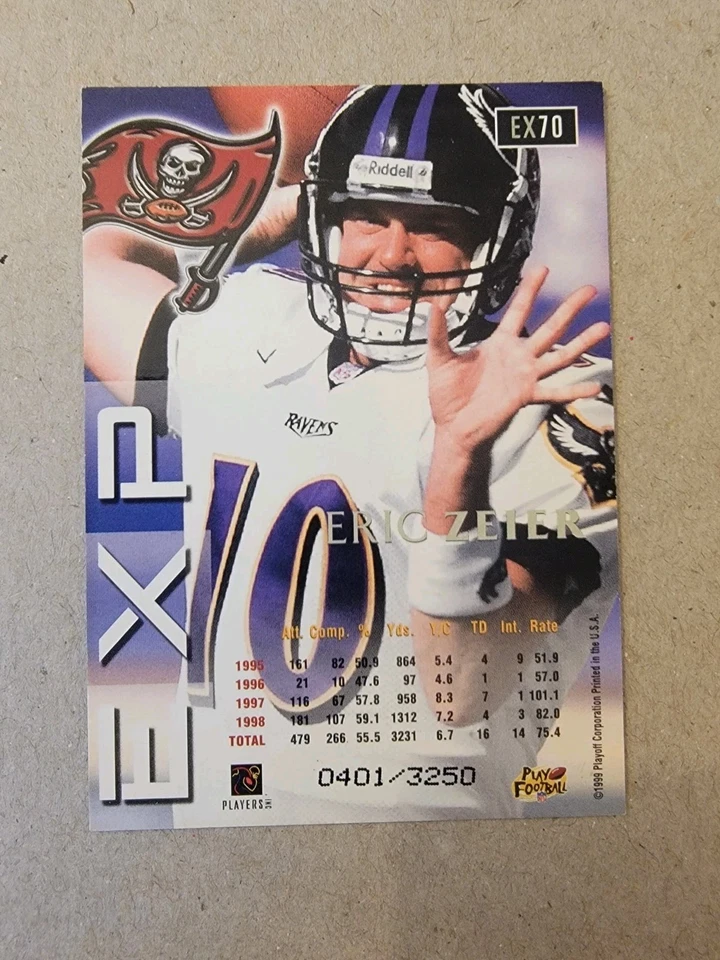 1999 Playoff Prestige EXP - Eric Zeier #EX70 Reflections Silver /3250 - Image 3 of 3