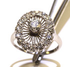 14k white gold .83ct diamond cluster ring VS1 G natural estate 3.6g VINTAGE 5.5 — photo 7