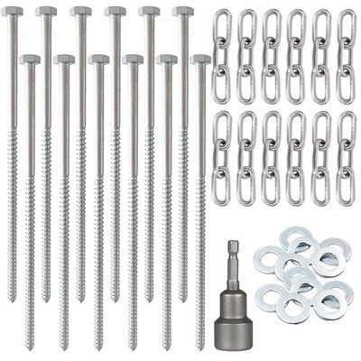 12 PCS 3/8 x 12 in Ground Anchors, Heavy Duty Tent Stakes Kit. | Non-rust scr...
