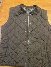 GAP Women s Black Quilted Nylon Vest Lined Sn...
