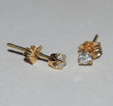 14k REAL SOLID GOLD EARRING SET JEWELRY BRILLIANT CZ CUT GIRL WOMEN GIFT