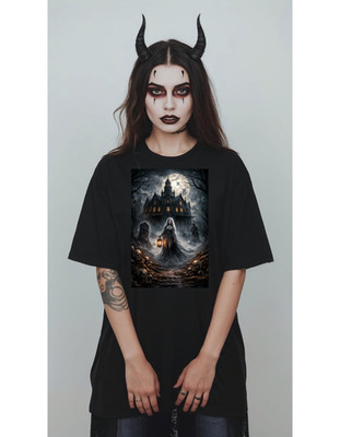 Haunted Castle Ghosts Tee | Halloween spooky lantern night