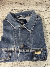 Levi Strauss Signature Men's Blue Denim Jacket Button Closure Pockets Logo M