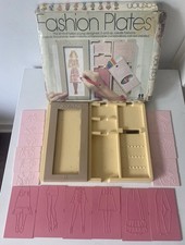Vintage 1978 TOMY Fashion Plates All 15 Plate Set 70s 2508 Box Sketching Drawing