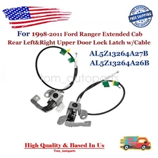 Rear Left&Right Upper Door Lock Latch w/Cable fit 98-11 Ford Ranger Extended Cab