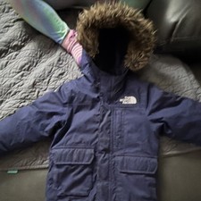 The North Face DryVent 550 Girls Navy Blue Hooded Puffer Jacket Size S
