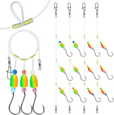 10PCS/4PCS Pompano Rigs for Surf Fishing Unique T-Knot Strong Pre-Rigged Surf Fi