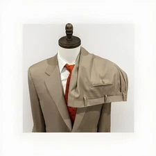 MINT CANALI MENS SUIT 44R 38x30.5 TAN 100% WOOL MADE IN ITALY GREAT CONDITION!
