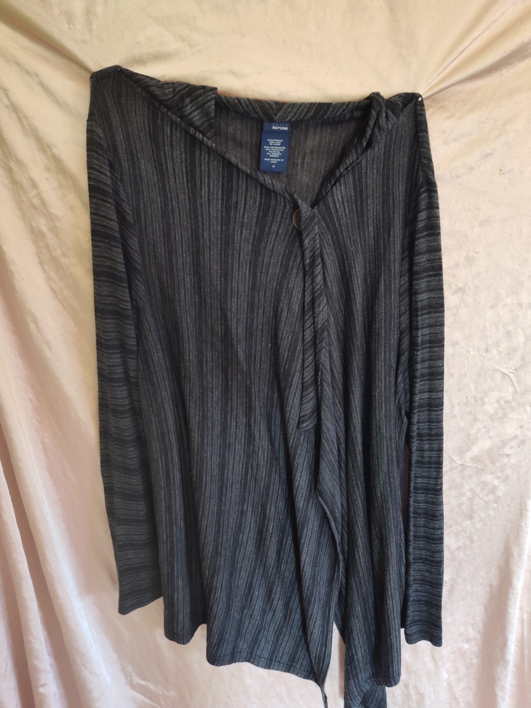 Basic Edition Black Stripe Side Button Cardigan - image 1