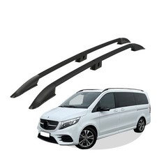 Dachreling passend für Mercedes Benz V-Klasse L3  Baujahr ab 2014 Schwarz mIt AB