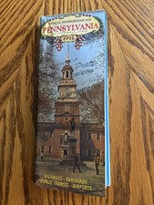 1975 Pennsylvania Official Bicentennial State Highway Dept Road Map "STAMPED" 