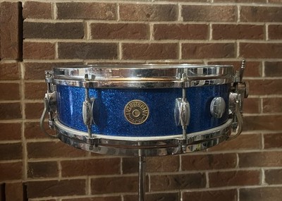 Vintage Gretsch Progressive Jazz 4x14 Snare Drum Blue Sparkle 