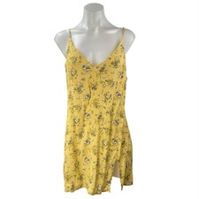 Reformation Marlowe Felicity Floral Yellow Sleeveless Mini Cami Slip Dress Sz L