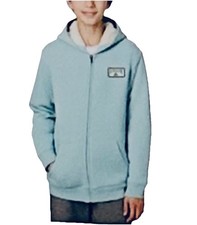 NWT Quicksilver Boys Youth Zip Up Front Sherpa Lined Hoodie Blue Size Small 7/8