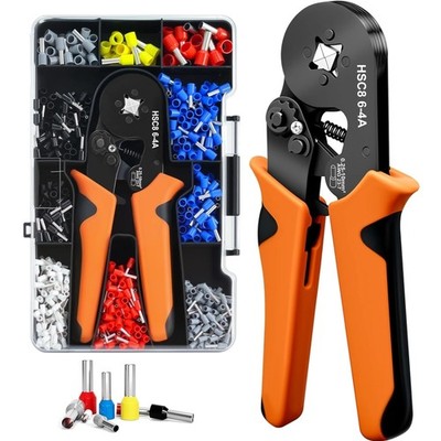 Professionelles Crimpzangen-Set mit 1250 Aderendhülsen für Elektrik und Heimw...
