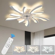 Bladeless Ceiling Fan with Light – 6 Speeds, Timer, Stepless Dim LED, Remote App