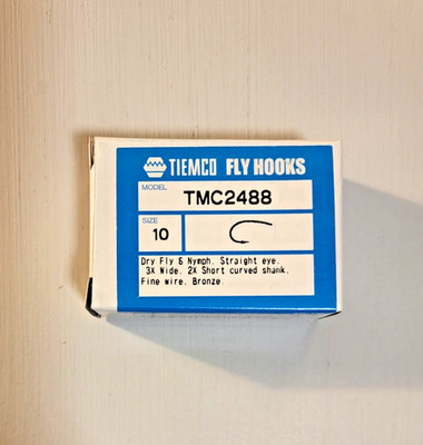 100 Tiemco Fly Tying Hooks, TMC 2488, Size 10