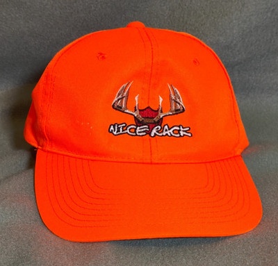 Nice Rack Blaze Orange Hunting Hat Deer Antler Logo Cap Adult Adjustable Used
