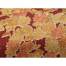Heiwaya Kimono Small Pattern Branch Chrysanthemum Pure Silk Used Japan