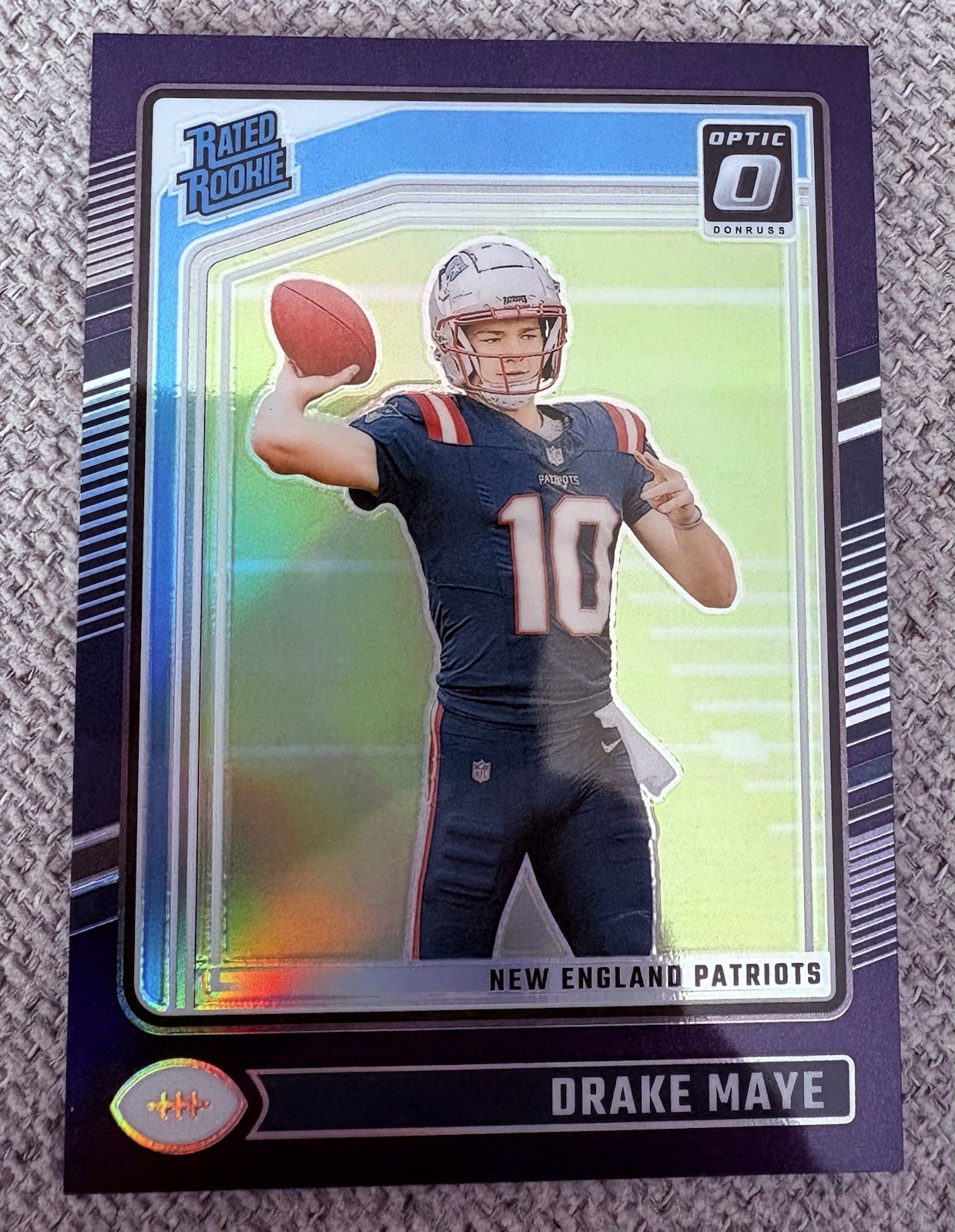 2024 Panini Donruss Optic - Rated Rookie Drake Maye #229 Purple Prizm /60 (RC)