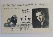 Signed Al Stevens Tommy The Playful Cat Impersonator Gilbert Harding Postcard