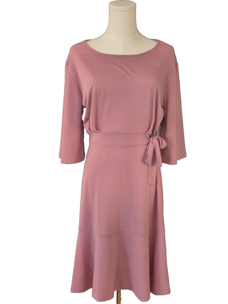 Jacqueline Smith Women's Dress Size M Dusty Rose Pink 3/4 Bell Sleeve | eBay