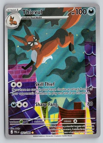 THIEVUL 092/084 ILLUSTRATION RARE PITCH BLACK POKEMON HOLO NM