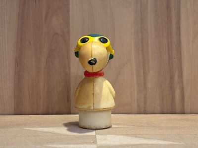 Vintage Snoopy Red Baron Pilot Plastic Figurine - United Feature Syndicate Inc