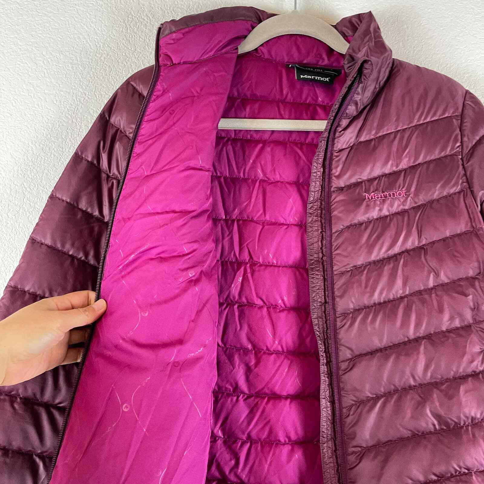 Marmot Puffer Jacket Womens Small Burgundy Jena 700 Fill Down Insulated