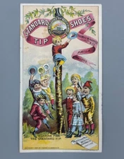 1884 Standard Tip SHOES Victorian Advertising Trade Card Antique