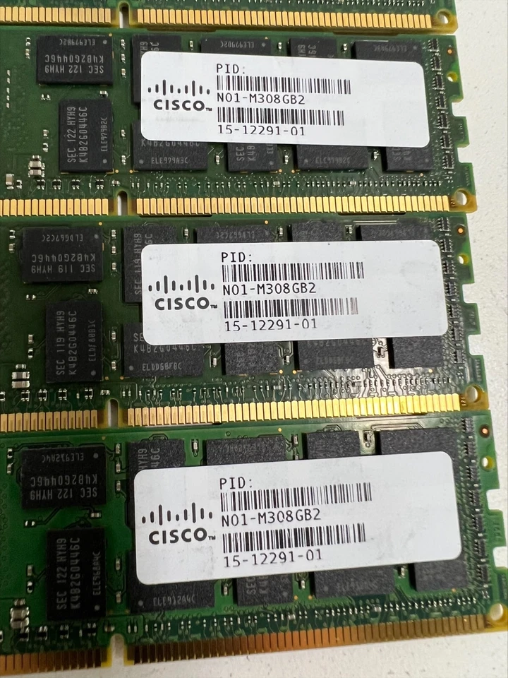 Lot -8x Cisco N01-M308GB2 15-12291-01 8GB 2Rx4 PC3L-10600R. REG RDIMM.  64GB - Image 4 of 4